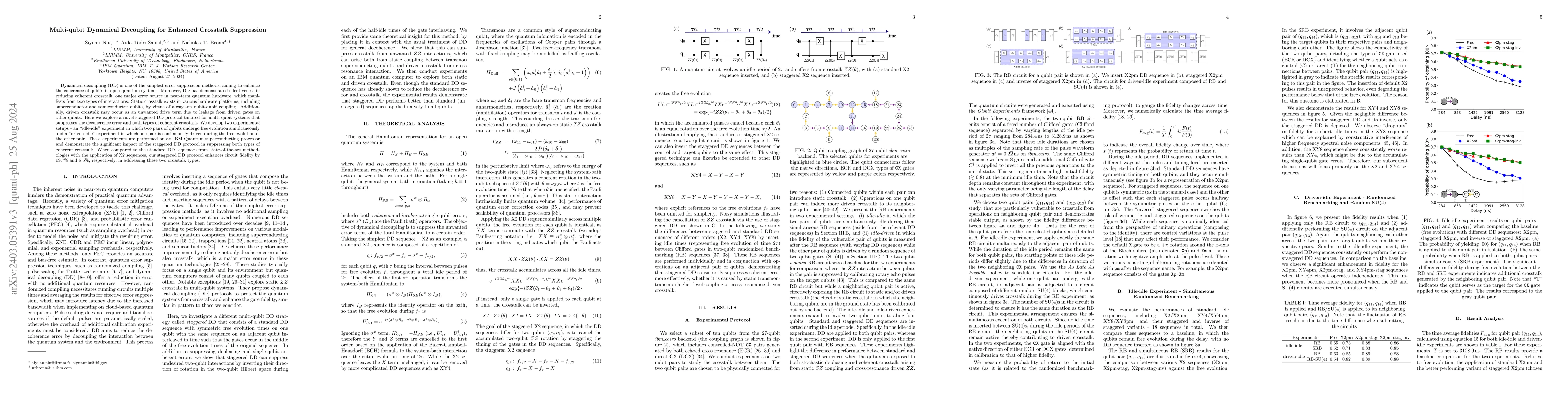 Thumbnail for Multi-qubit Dynamical Decoupling for Enhanced Crosstalk Suppression