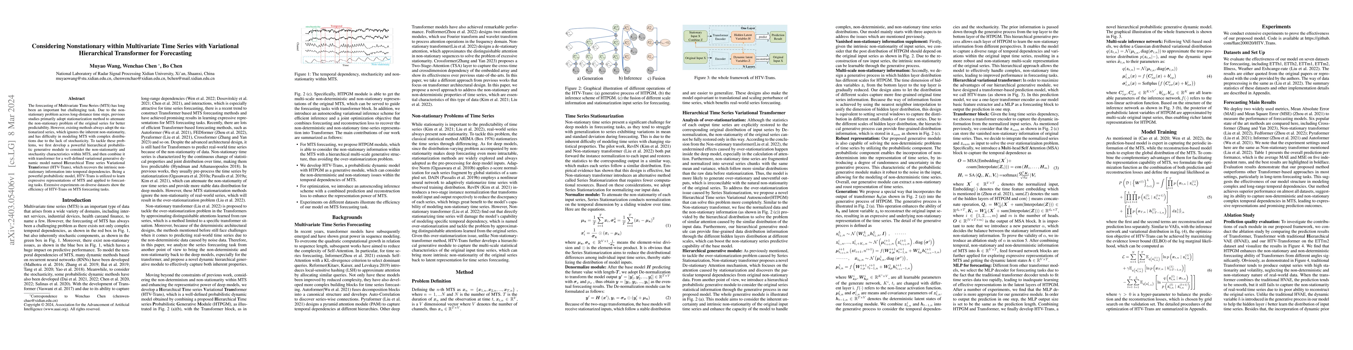 Thumbnail for Considering Nonstationary within Multivariate Time Series with
  Variational Hierarchical Transformer for Forecasting