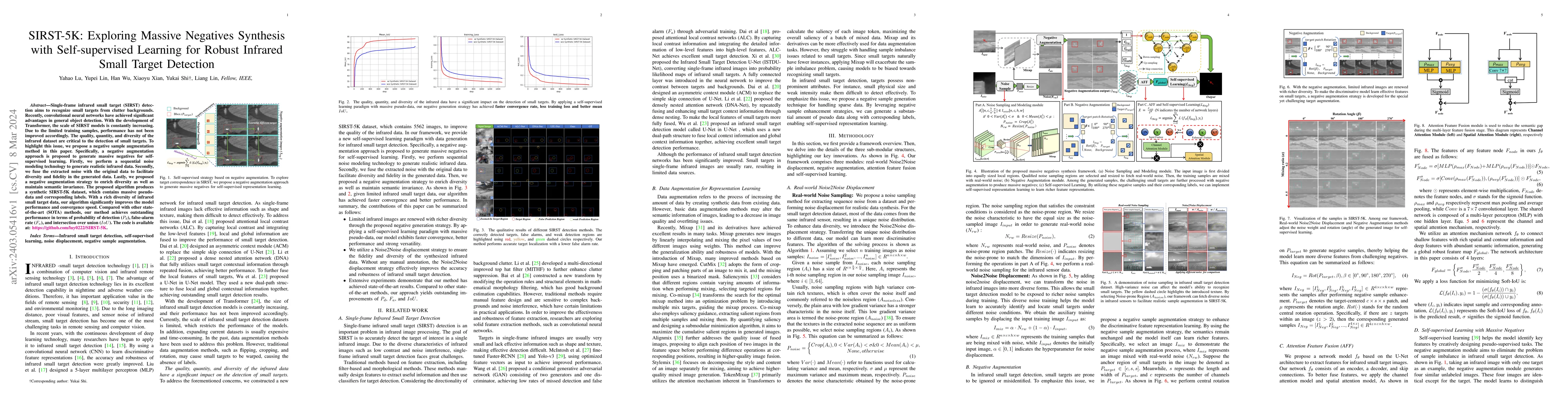 Thumbnail for SIRST-5K: Exploring Massive Negatives Synthesis with Self-supervised
  Learning for Robust Infrared Small Target Detection