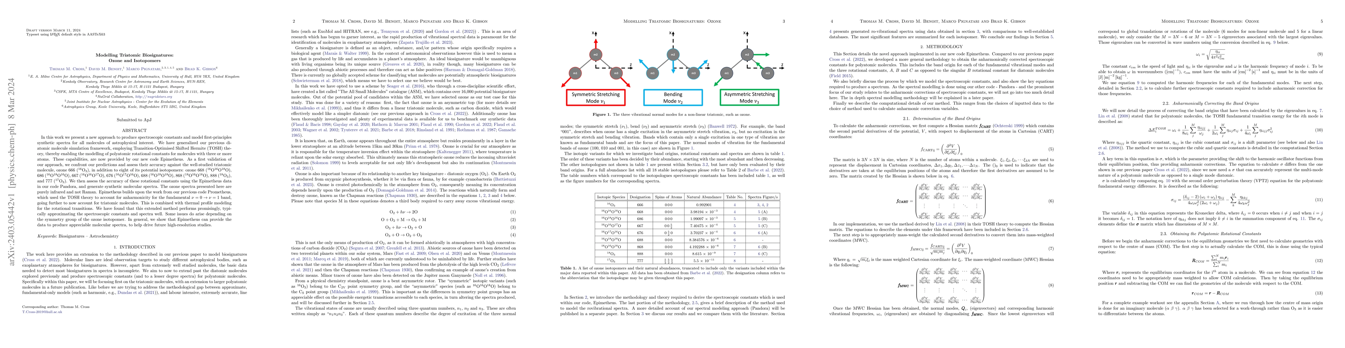 Thumbnail for Modelling Triatomic Biosignatures: Ozone and Isotopomers