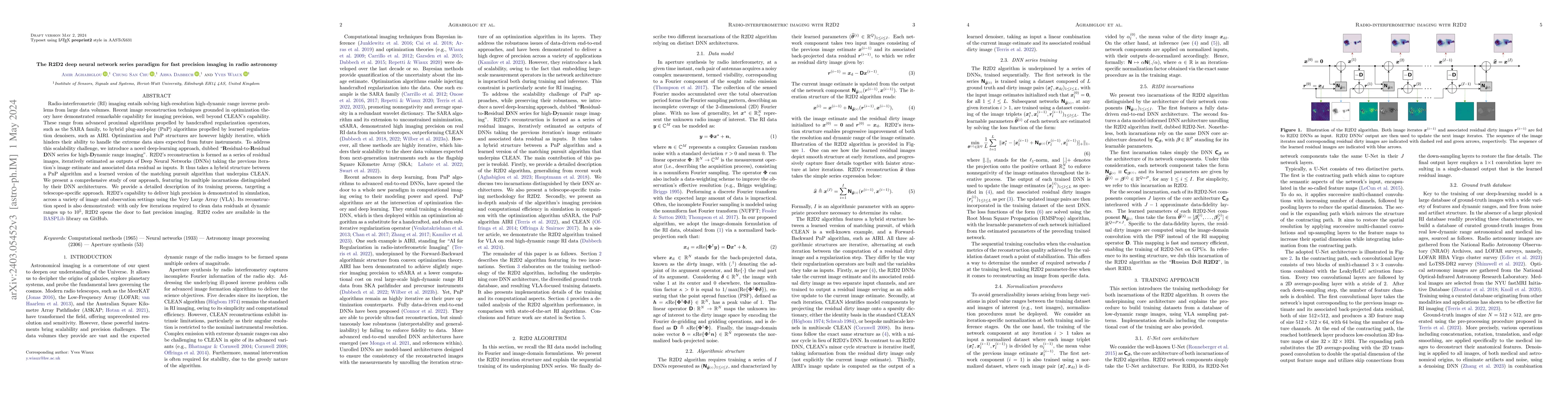 Thumbnail for The R2D2 deep neural network series paradigm for fast precision imaging
  in radio astronomy