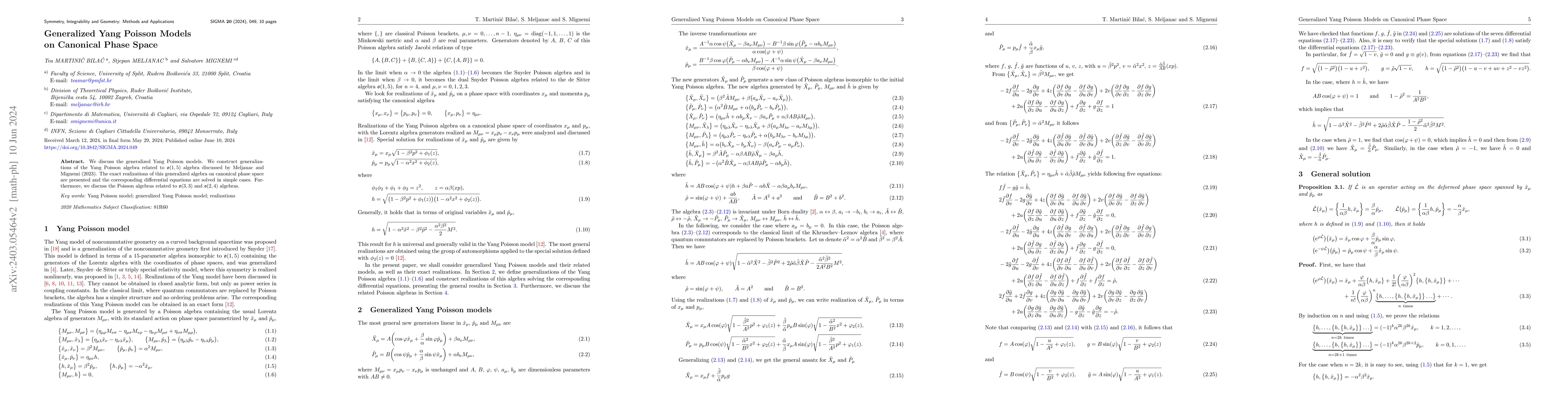 Thumbnail for Generalized Yang Poisson Models on Canonical Phase Space