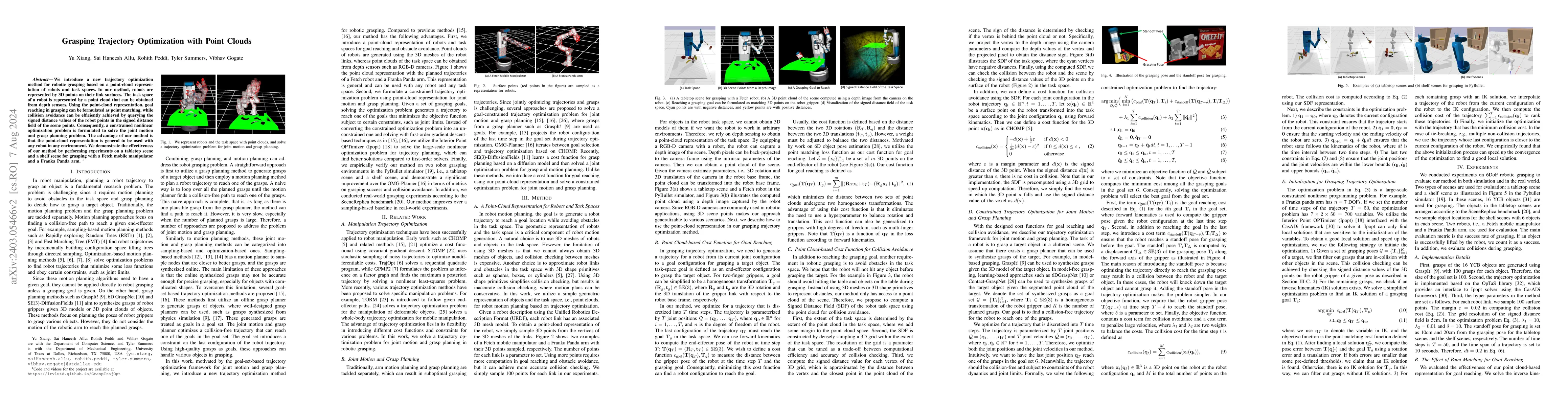 Thumbnail for Grasping Trajectory Optimization with Point Clouds