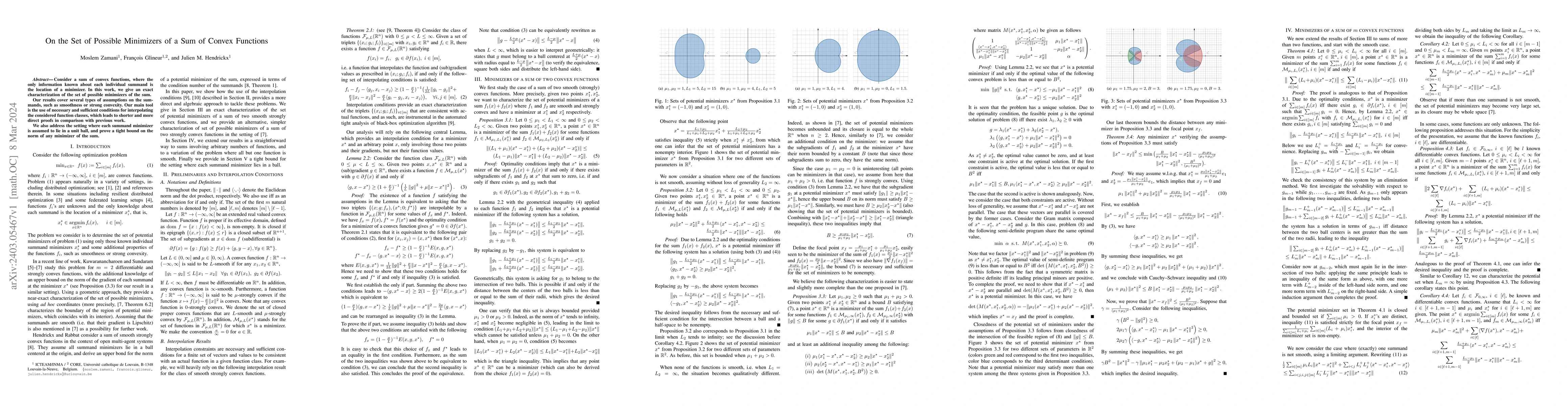 Thumbnail for On the Set of Possible Minimizers of a Sum of Convex Functions