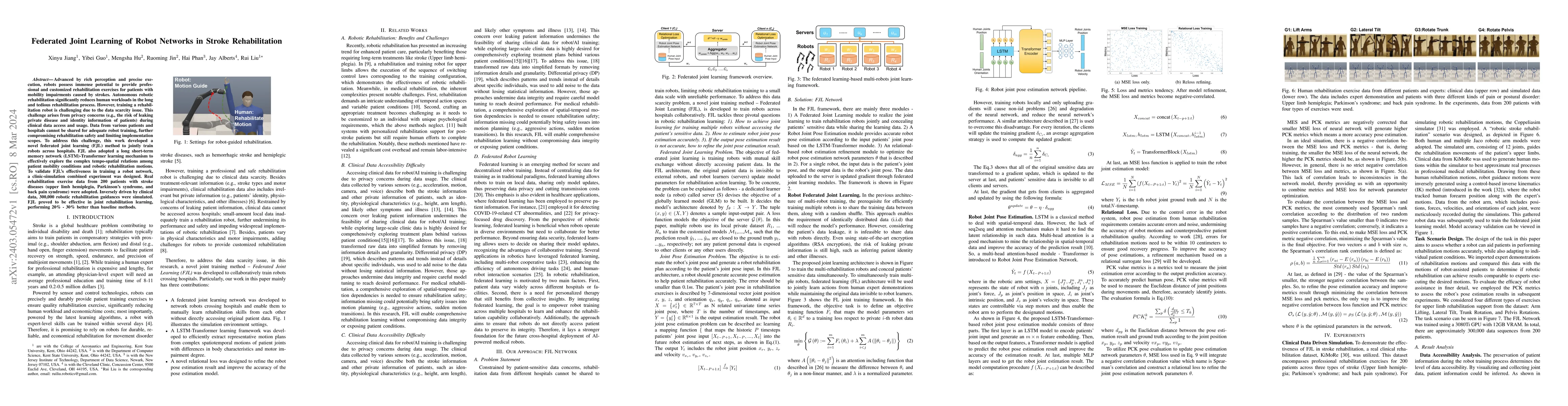 Thumbnail for Federated Joint Learning of Robot Networks in Stroke Rehabilitation