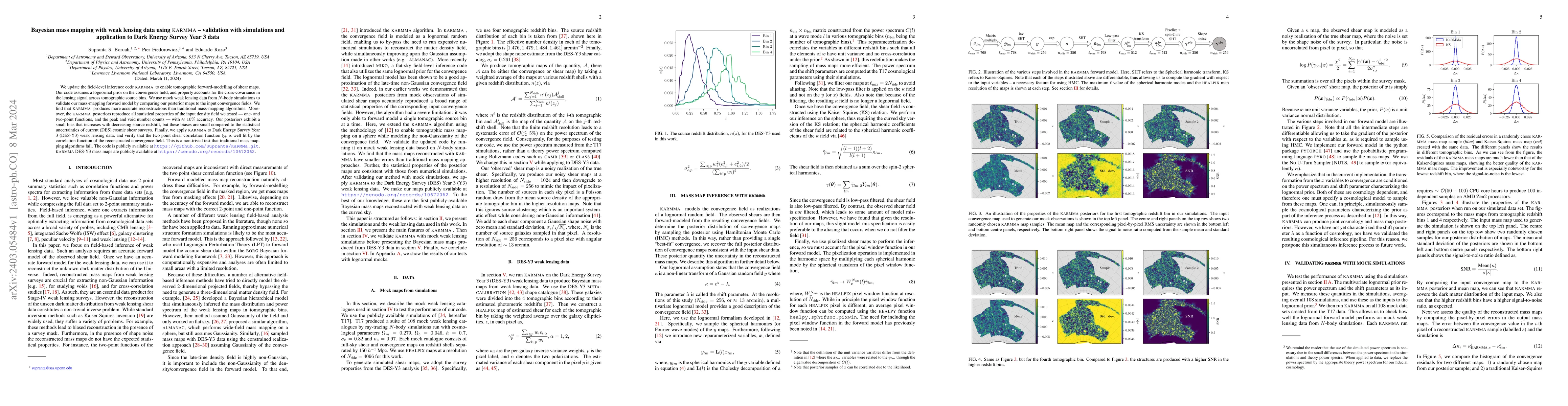 Thumbnail for Bayesian mass mapping with weak lensing data using KARMMA -- validation
  with simulations and application to Dark Energy Survey Year 3 data