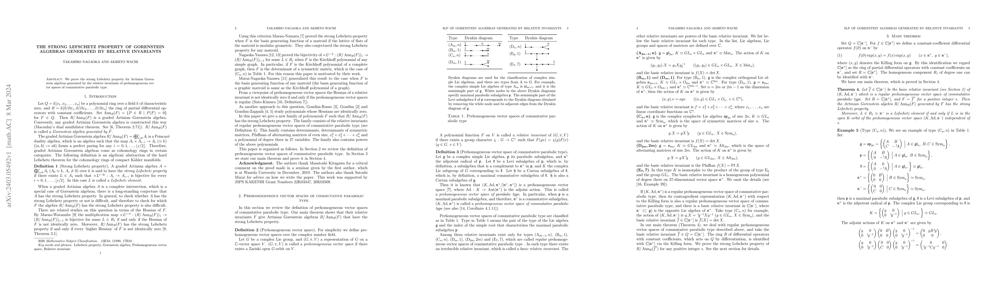 Thumbnail for The Strong Lefschetz Property of Gorenstein Algebras Generated by
  Relative Invariants