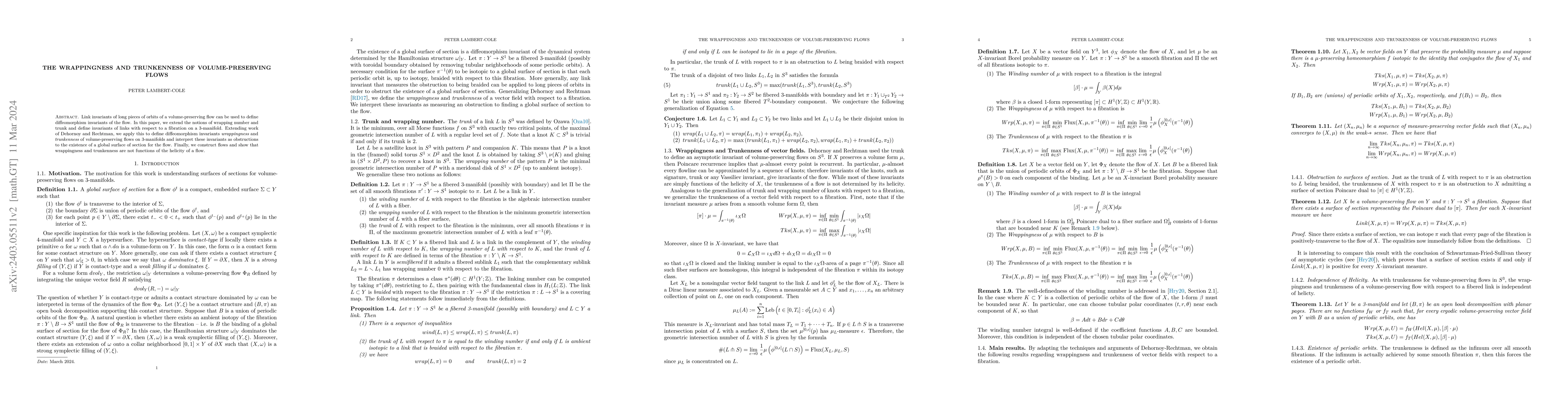 Thumbnail for The Wrappingness and Trunkenness of Volume-Preserving Flows