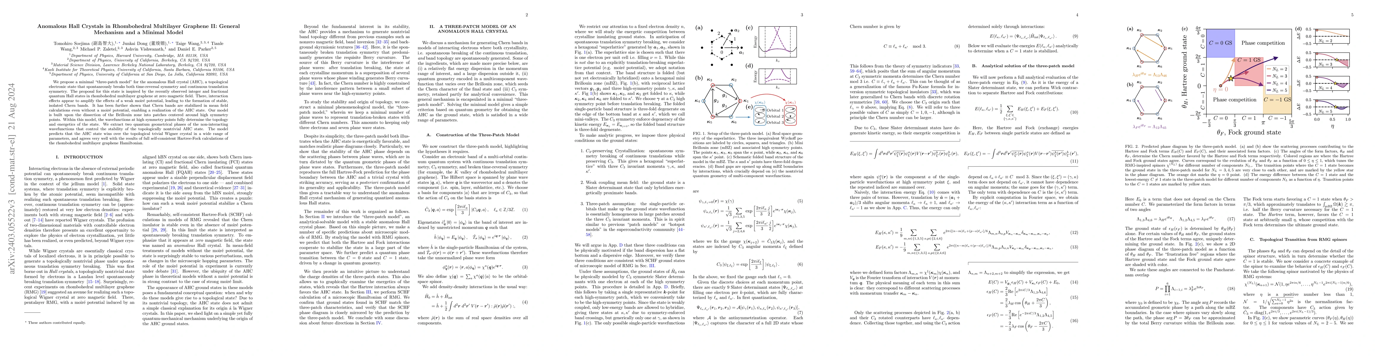 Thumbnail for Anomalous Hall Crystals in Rhombohedral Multilayer Graphene II: General
  Mechanism and a Minimal Model