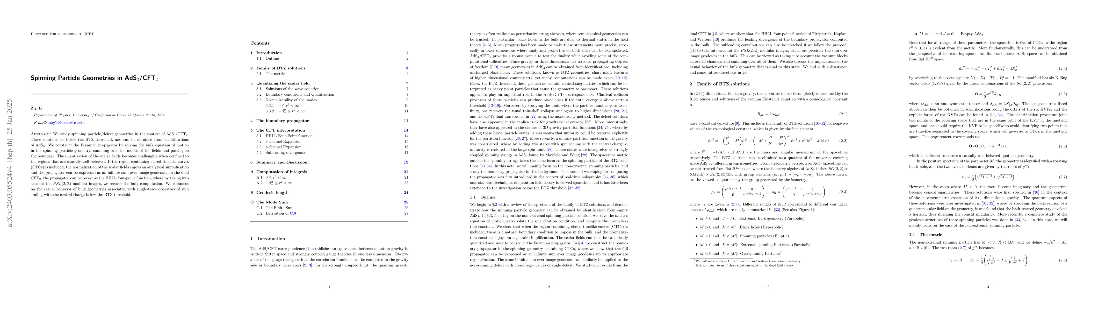 Thumbnail for Spinning Particle Geometries in AdS$_3$/CFT$_2$