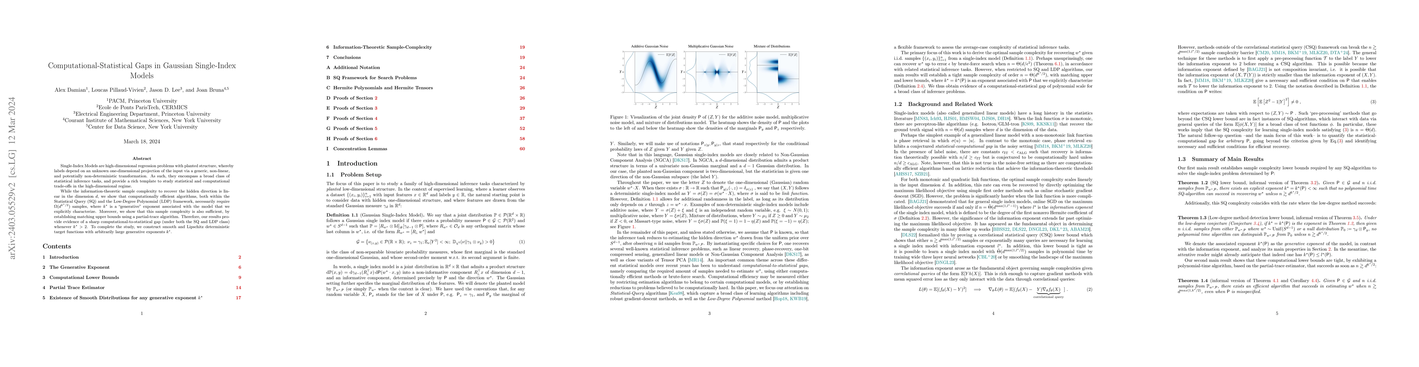 Thumbnail for Computational-Statistical Gaps in Gaussian Single-Index Models