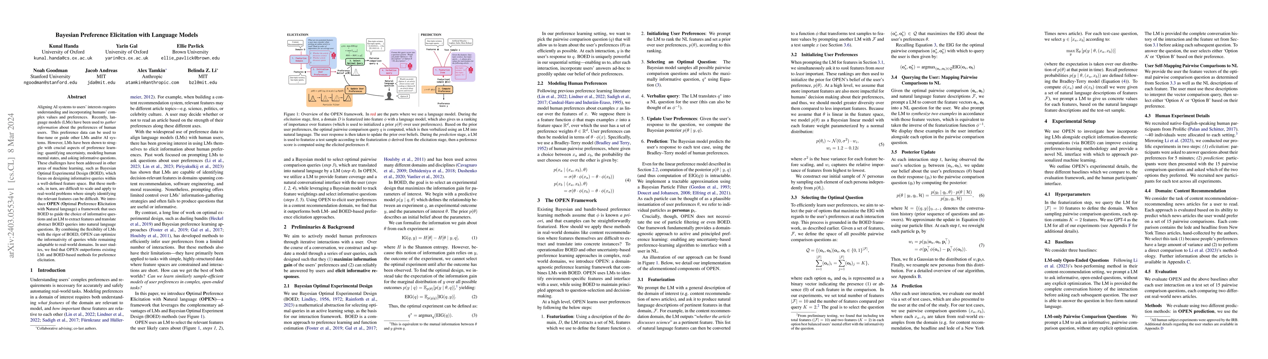 Thumbnail for Bayesian Preference Elicitation with Language Models