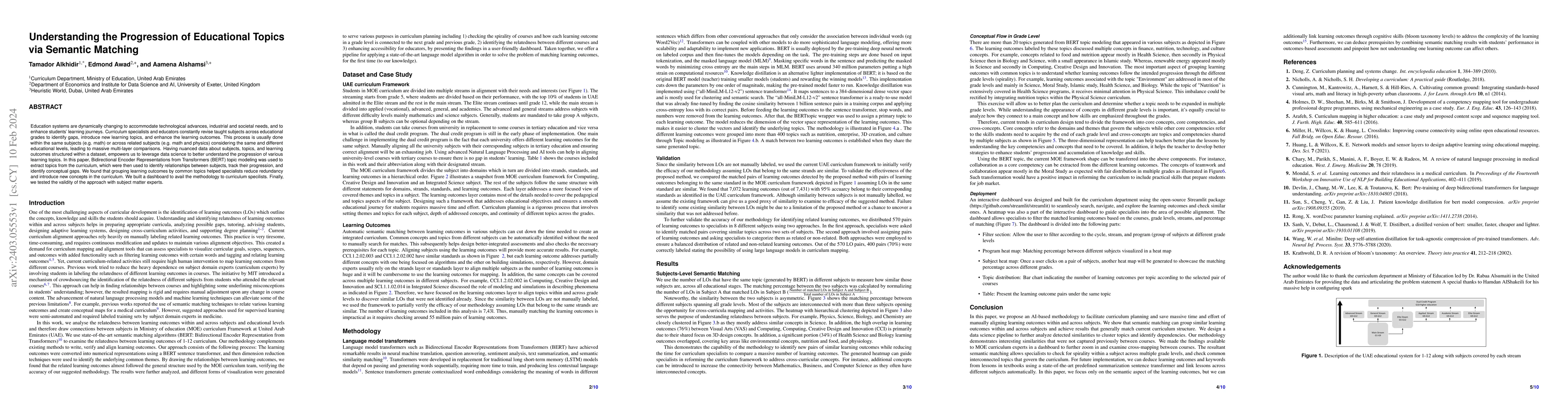 Thumbnail for Understanding the Progression of Educational Topics via Semantic
  Matching