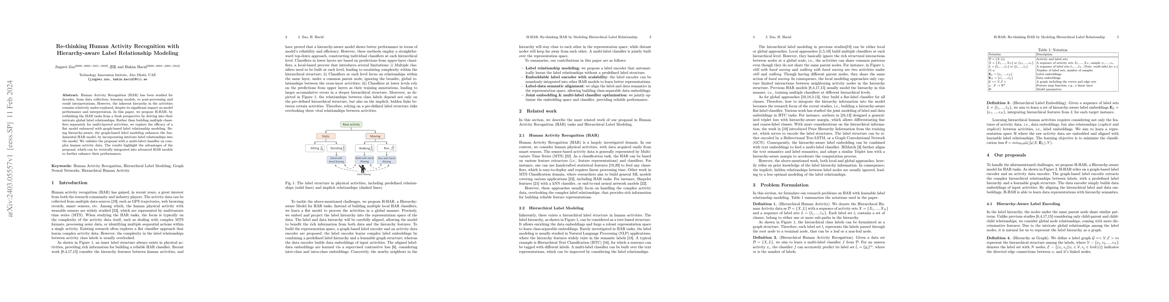 Thumbnail for Re-thinking Human Activity Recognition with Hierarchy-aware Label
  Relationship Modeling