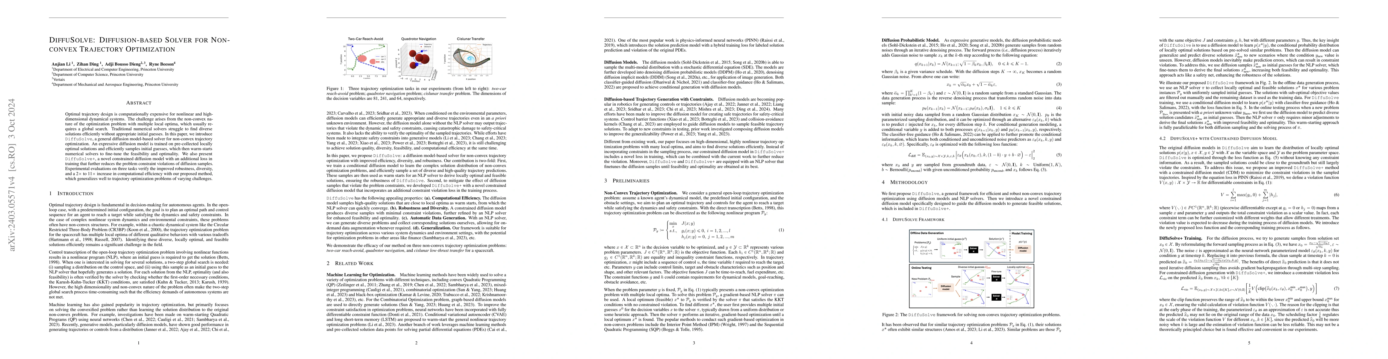 Thumbnail for Combining Constrained Diffusion Models and Numerical Solvers for
  Efficient and Robust Non-Convex Trajectory Optimization