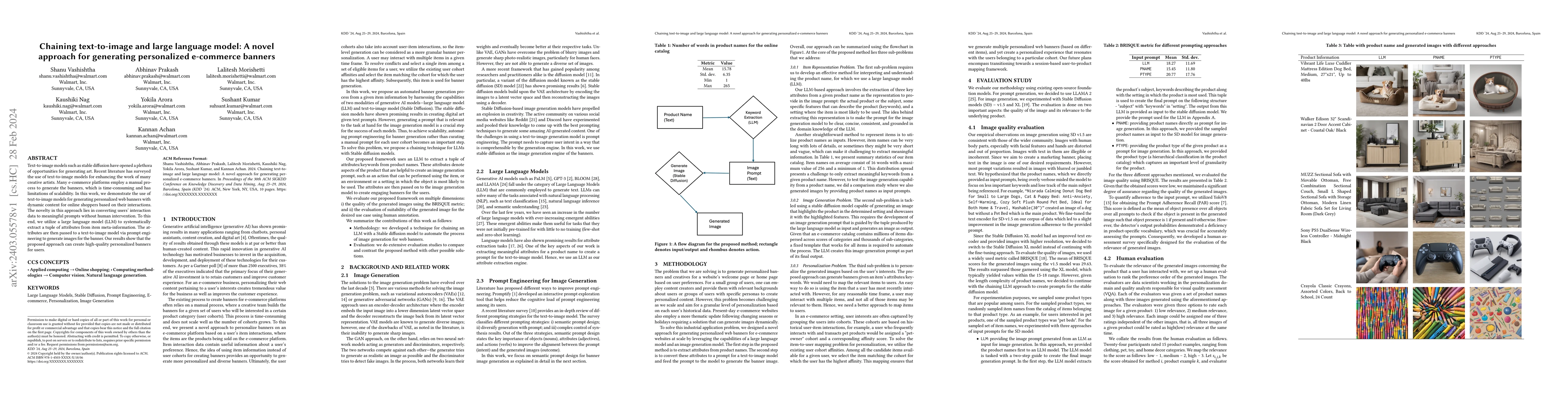 Thumbnail for Chaining text-to-image and large language model: A novel approach for
  generating personalized e-commerce banners