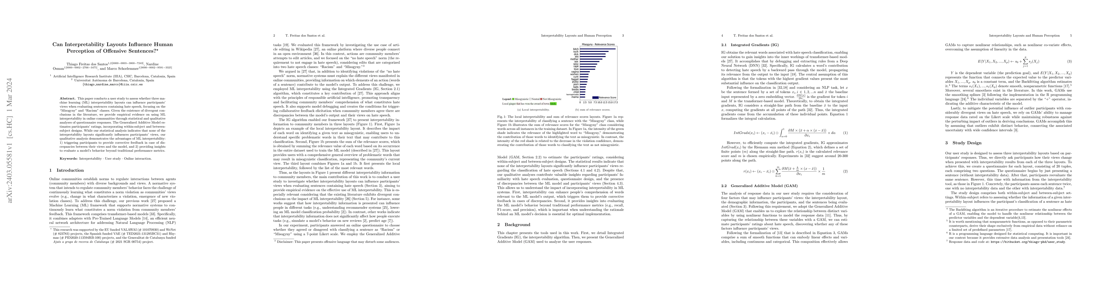 Thumbnail for Can Interpretability Layouts Influence Human Perception of Offensive
  Sentences?