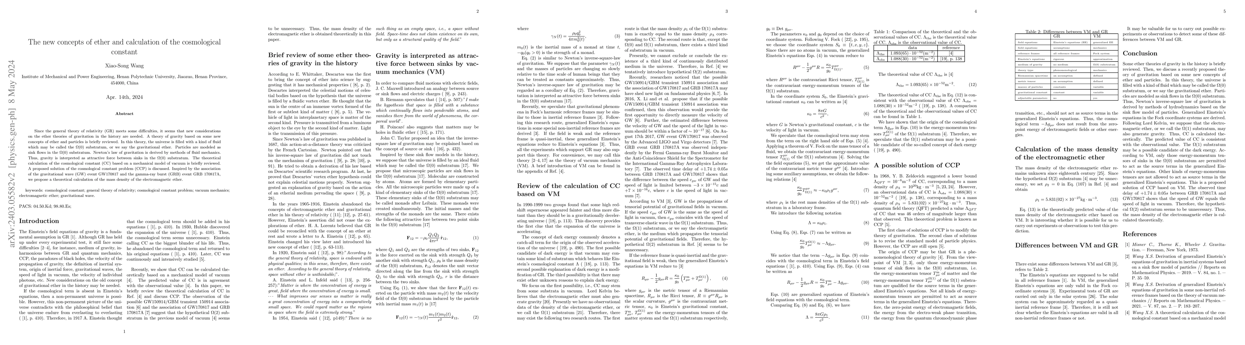 Thumbnail for The new concepts of ether and calculation of the cosmological constant