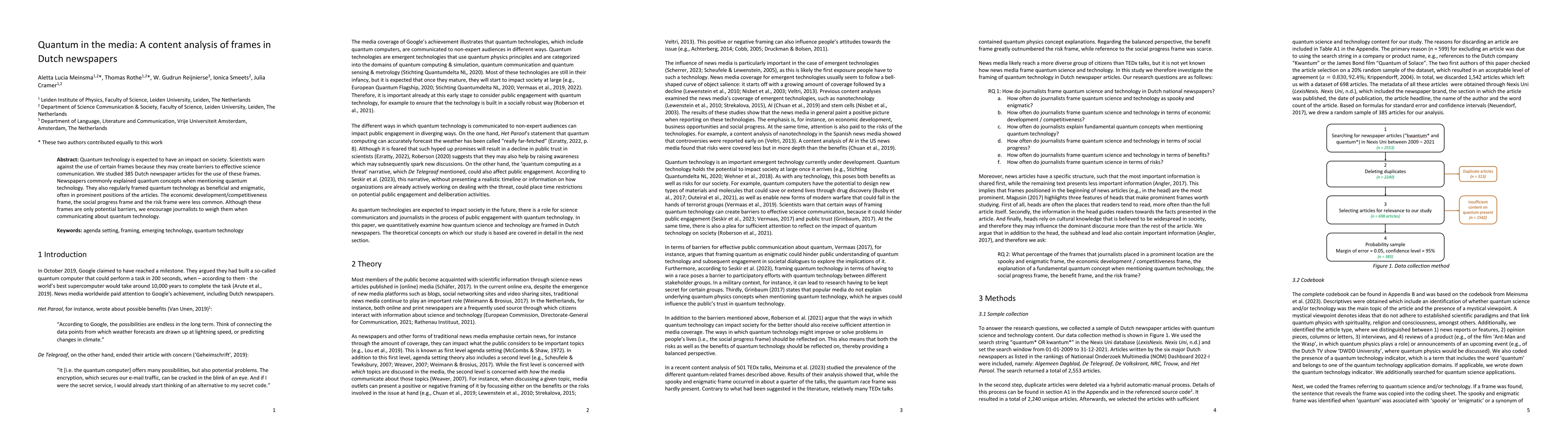 Thumbnail for Quantum in the media: A content analysis of frames in Dutch newspapers