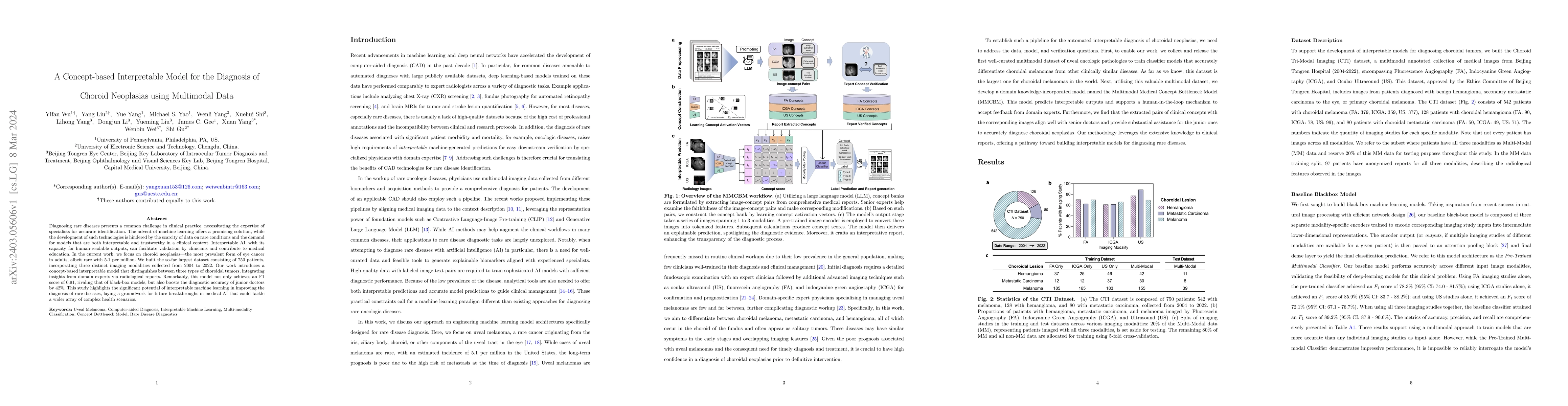 Thumbnail for A Concept-based Interpretable Model for the Diagnosis of Choroid
  Neoplasias using Multimodal Data