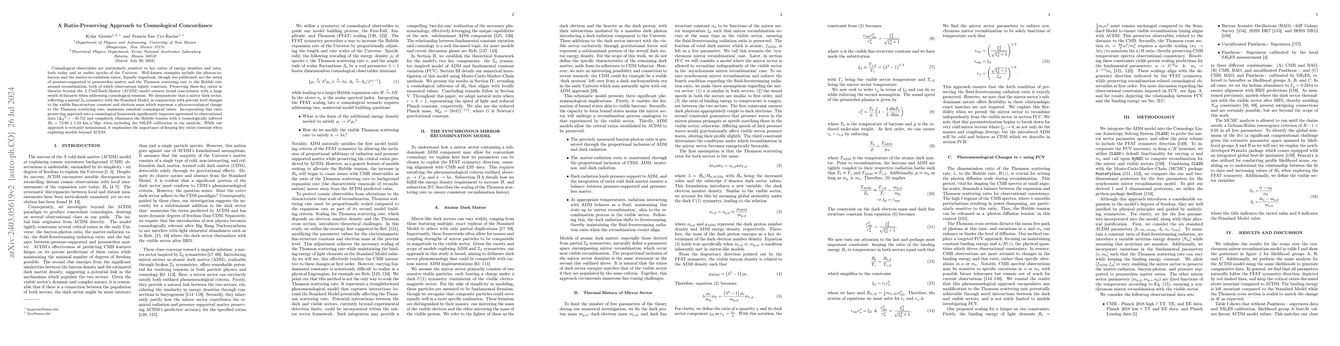 Thumbnail for A Ratio-Preserving Approach to Cosmological Concordance