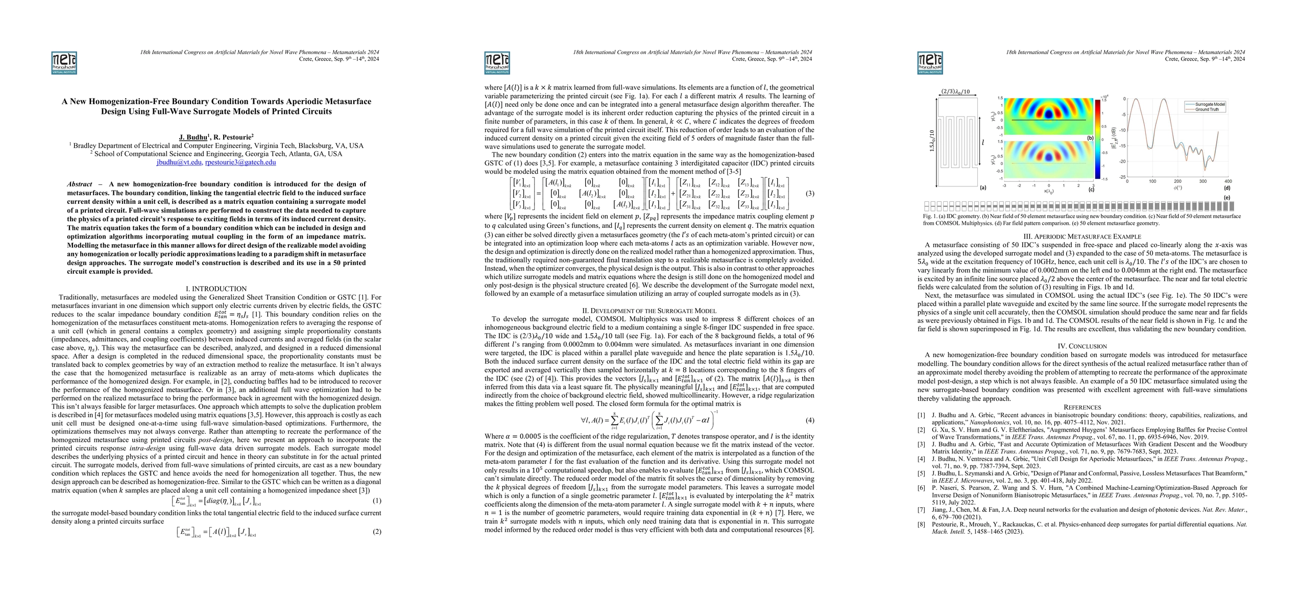 Thumbnail for A New Homogenization-Free Boundary Condition Towards Aperiodic
  Metasurface Design Using Full-Wave Surrogate Models of Printed Circuits