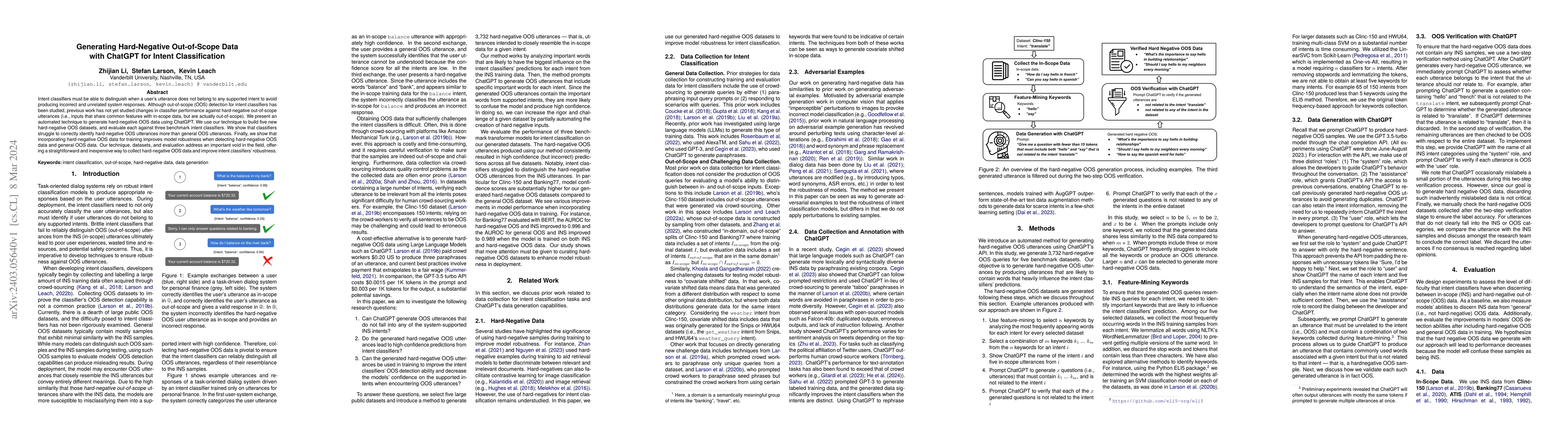 Thumbnail for Generating Hard-Negative Out-of-Scope Data with ChatGPT for Intent
  Classification