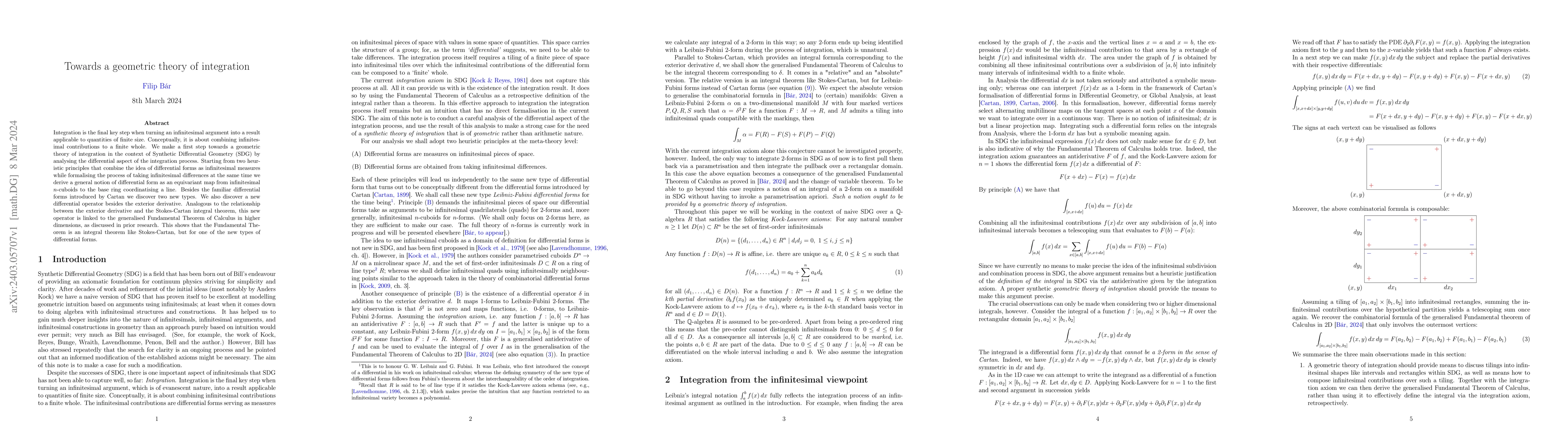 Thumbnail for Towards a geometric theory of integration