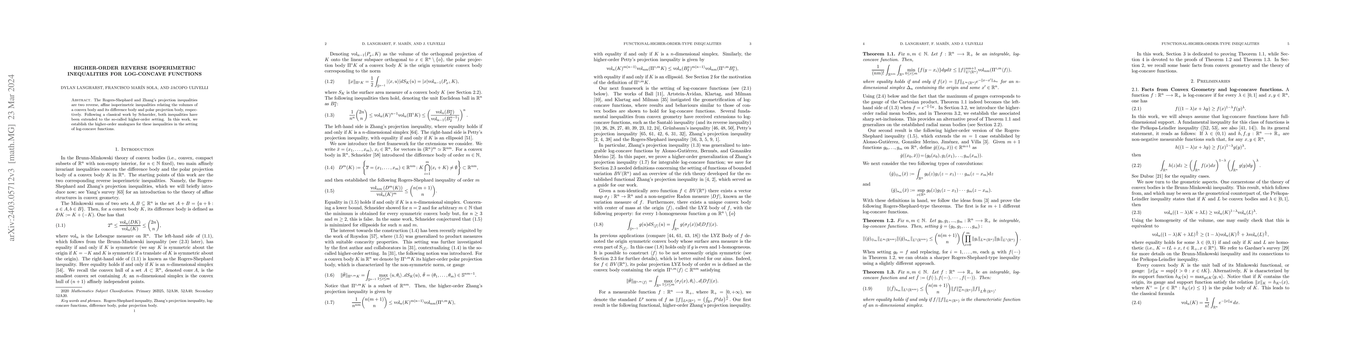 Thumbnail for Higher-Order Reverse Isoperimetric Inequalities for Log-concave
  Functions