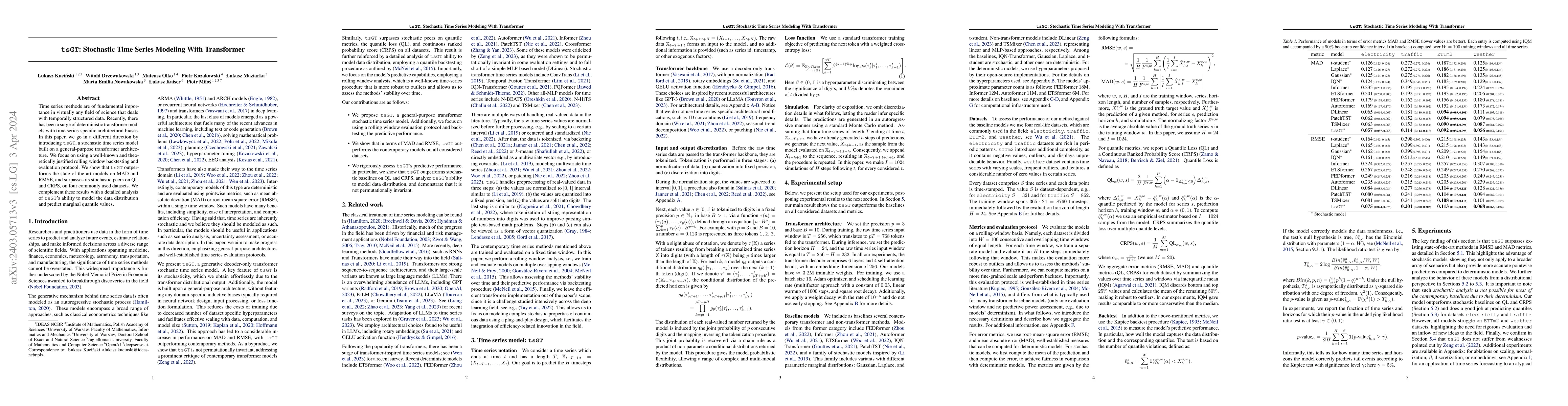 Thumbnail for tsGT: Stochastic Time Series Modeling With Transformer