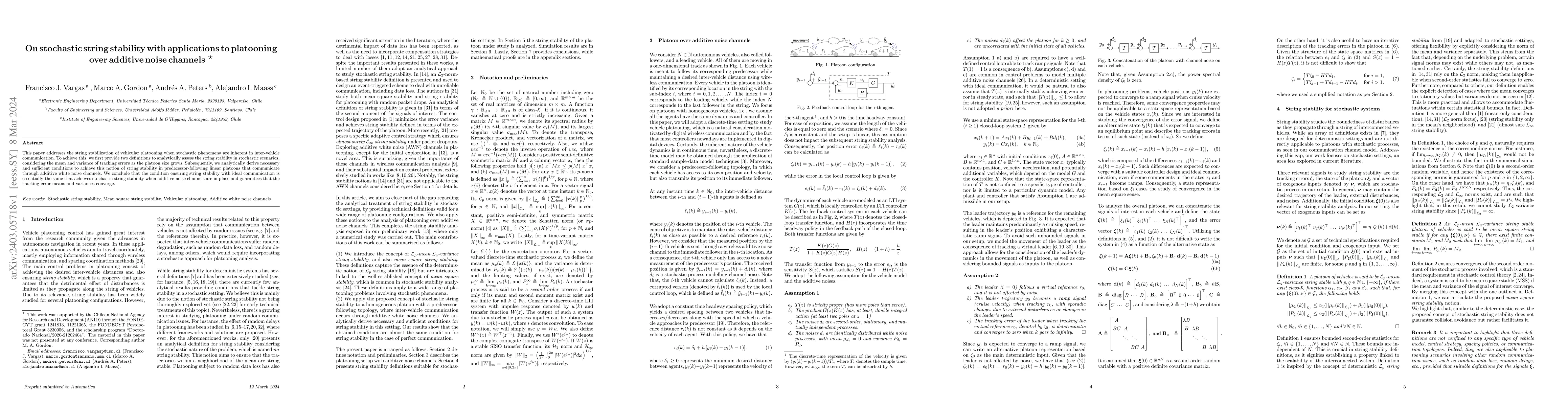 Thumbnail for On stochastic string stability with applications to platooning over
  additive noise channels