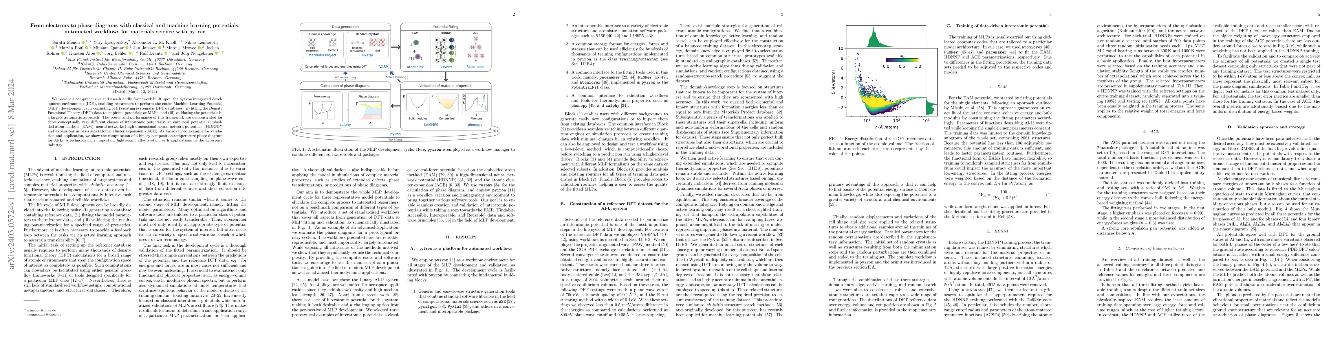 Thumbnail for From electrons to phase diagrams with classical and machine learning
  potentials: automated workflows for materials science with pyiron