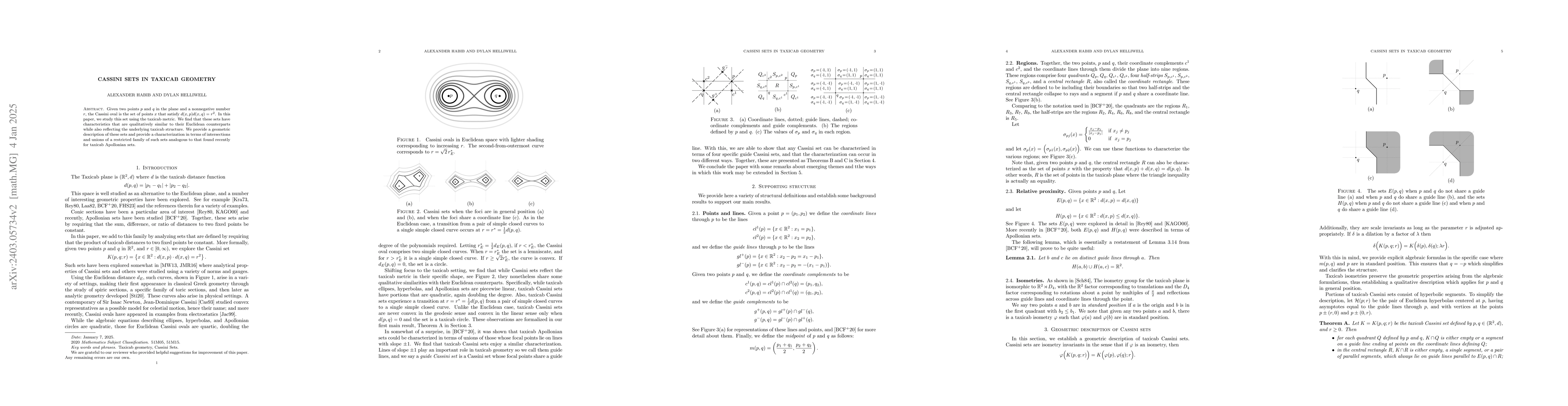 Thumbnail for Cassini sets in taxicab geometry