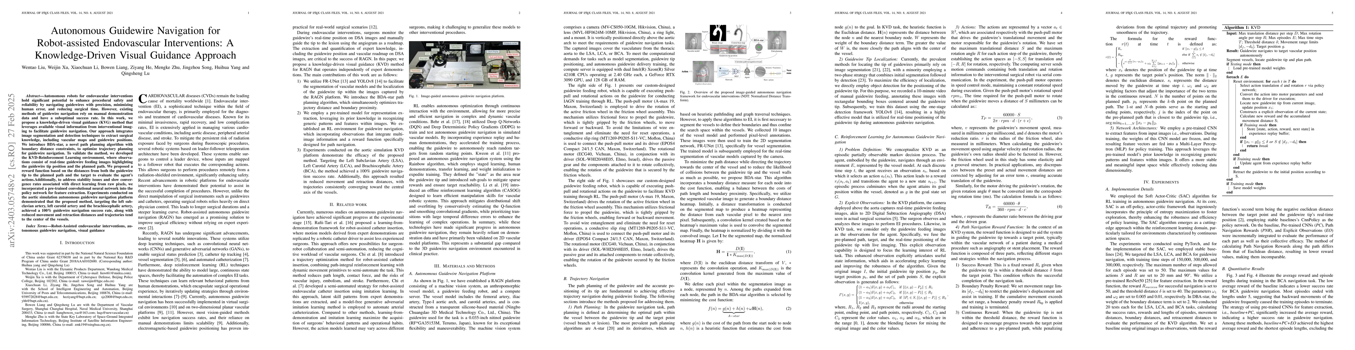 Thumbnail for Image-Guided Autonomous Guidewire Navigation in Robot-Assisted
  Endovascular Interventions using Reinforcement Learning