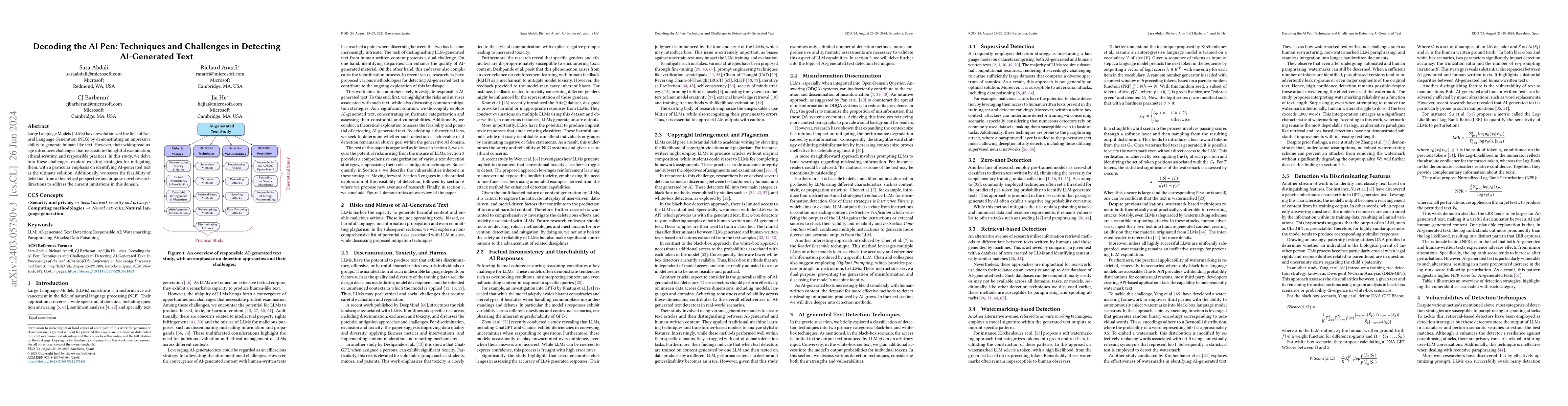 Thumbnail for Decoding the AI Pen: Techniques and Challenges in Detecting AI-Generated
  Text