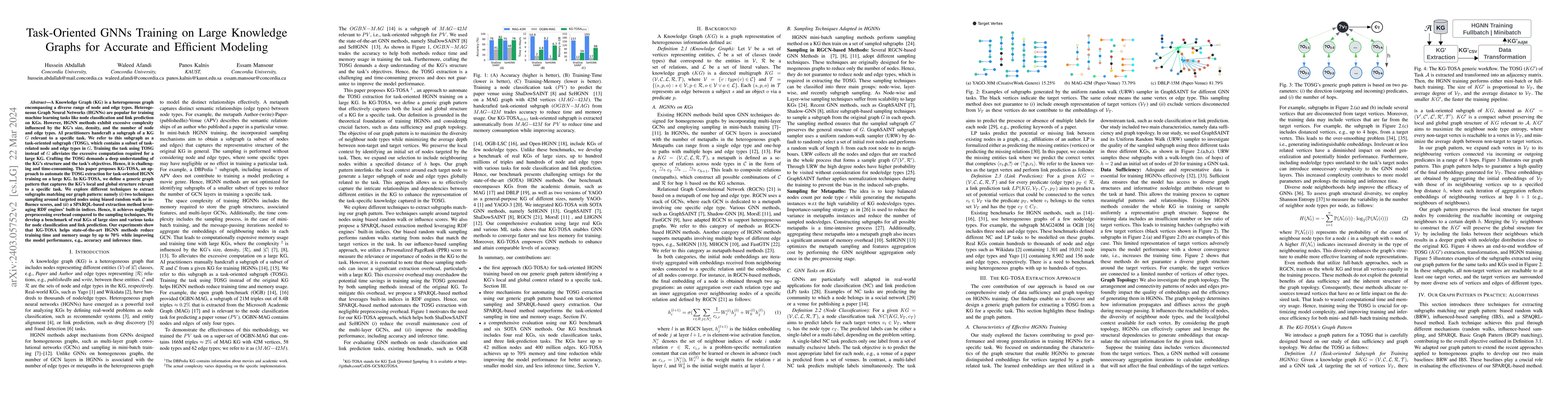 Thumbnail for Task-Oriented GNNs Training on Large Knowledge Graphs for Accurate and
  Efficient Modeling