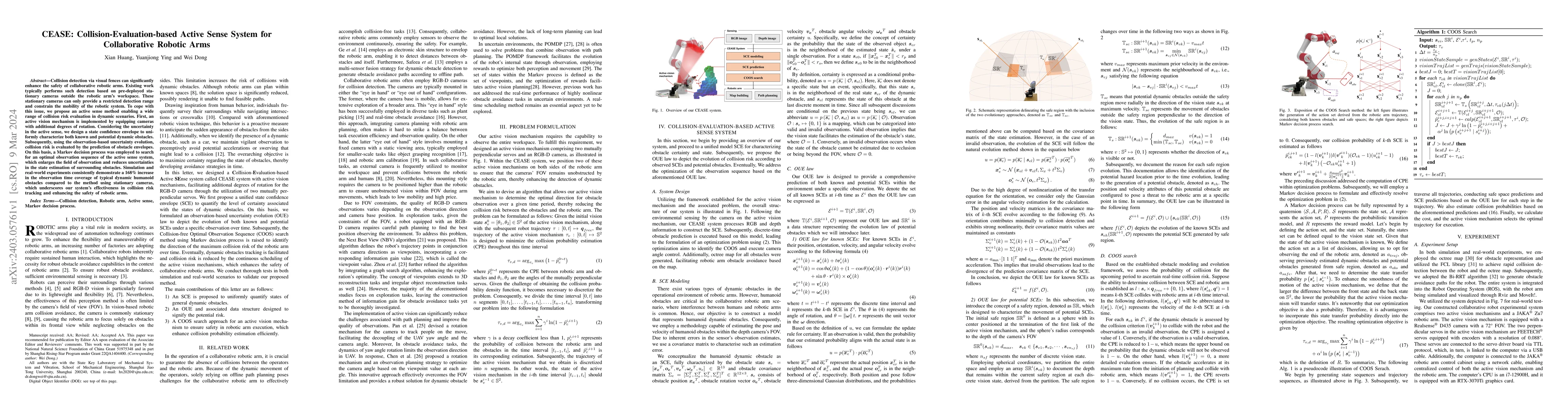 Thumbnail for CEASE: Collision-Evaluation-based Active Sense System for Collaborative
  Robotic Arms