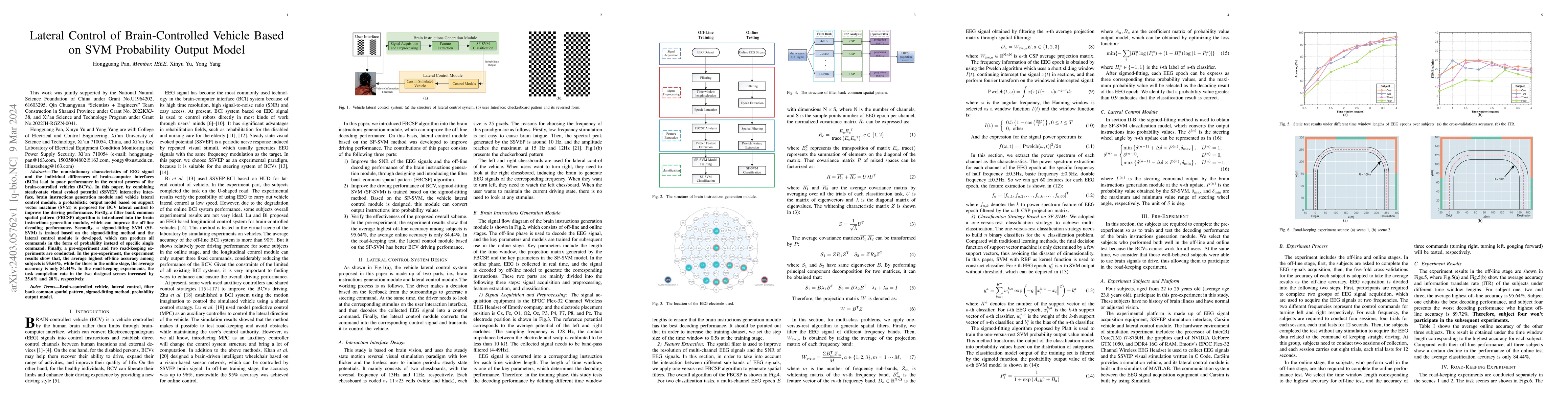 Thumbnail for Lateral Control of Brain-Controlled Vehicle Based on SVM Probability
  Output Model