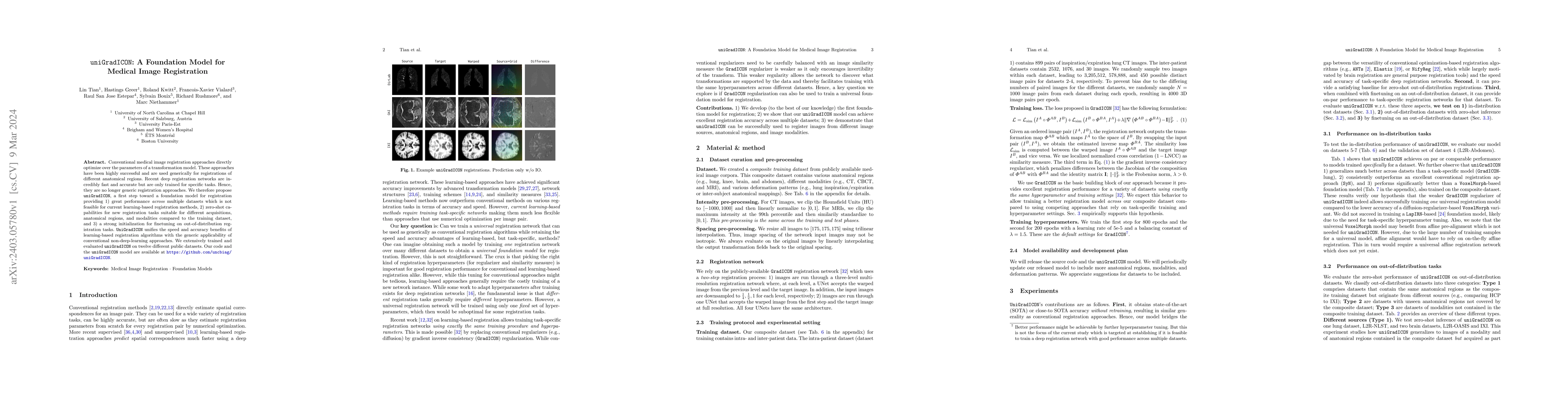 Thumbnail for uniGradICON: A Foundation Model for Medical Image Registration