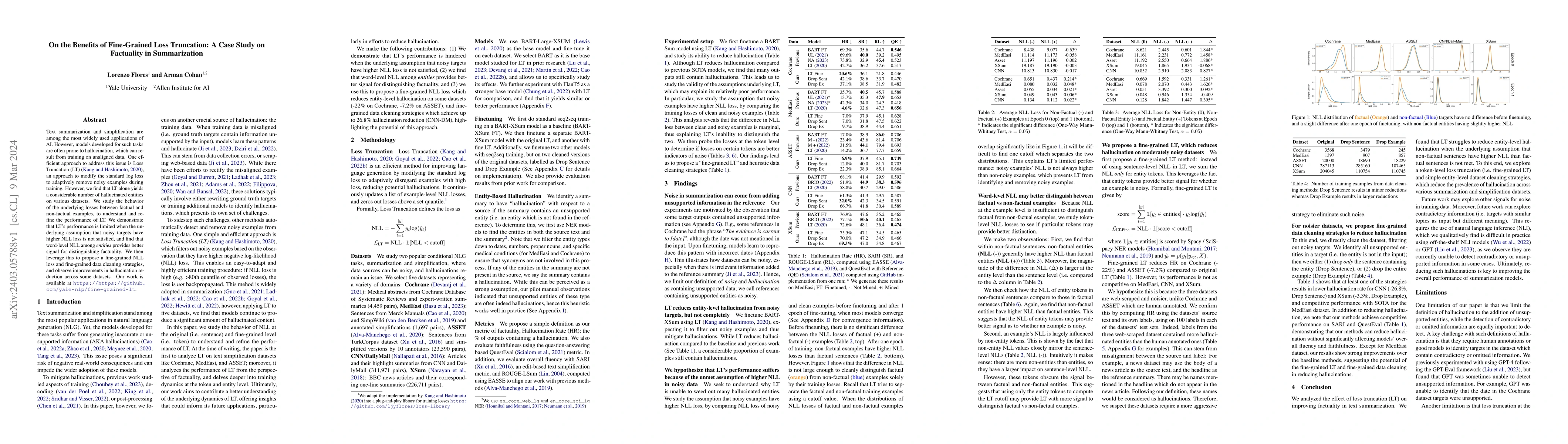 Thumbnail for On the Benefits of Fine-Grained Loss Truncation: A Case Study on
  Factuality in Summarization