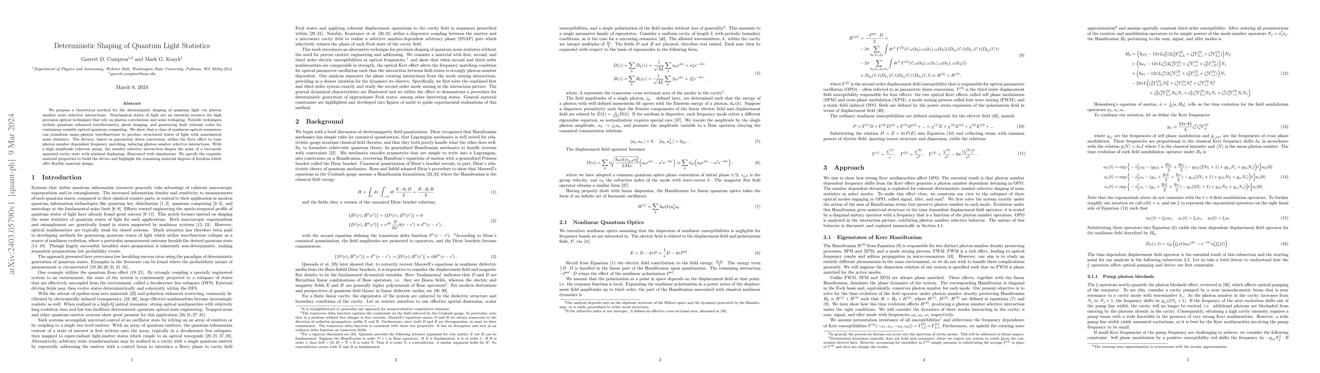 Thumbnail for Deterministic Shaping of Quantum Light Statistics