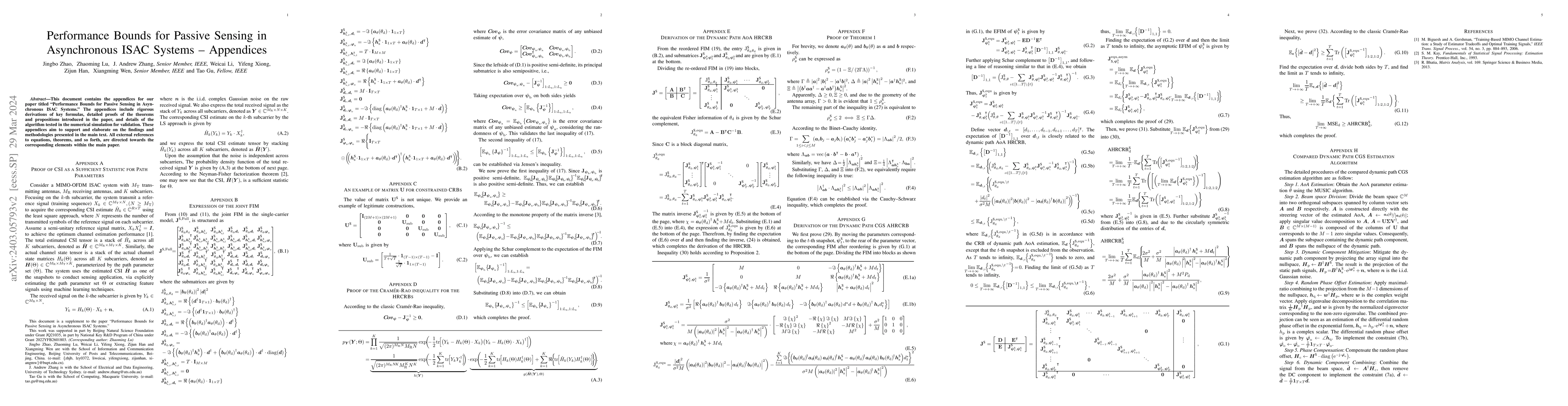 Thumbnail for Performance Bounds for Passive Sensing in Asynchronous ISAC Systems --
  Appendices