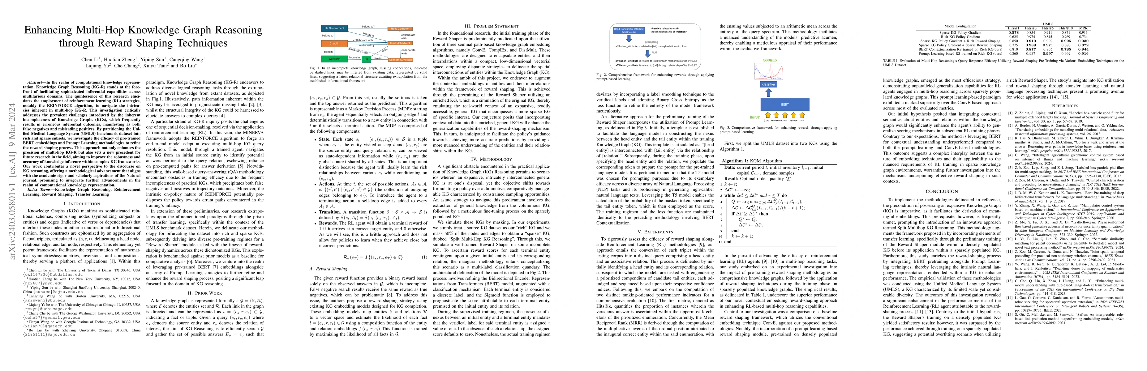 Thumbnail for Enhancing Multi-Hop Knowledge Graph Reasoning through Reward Shaping
  Techniques