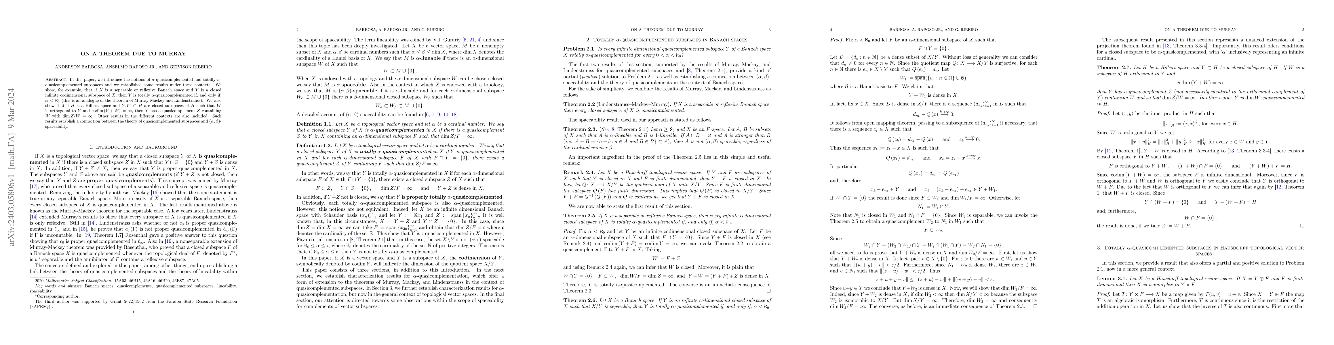 Thumbnail for On a theorem due to Murray