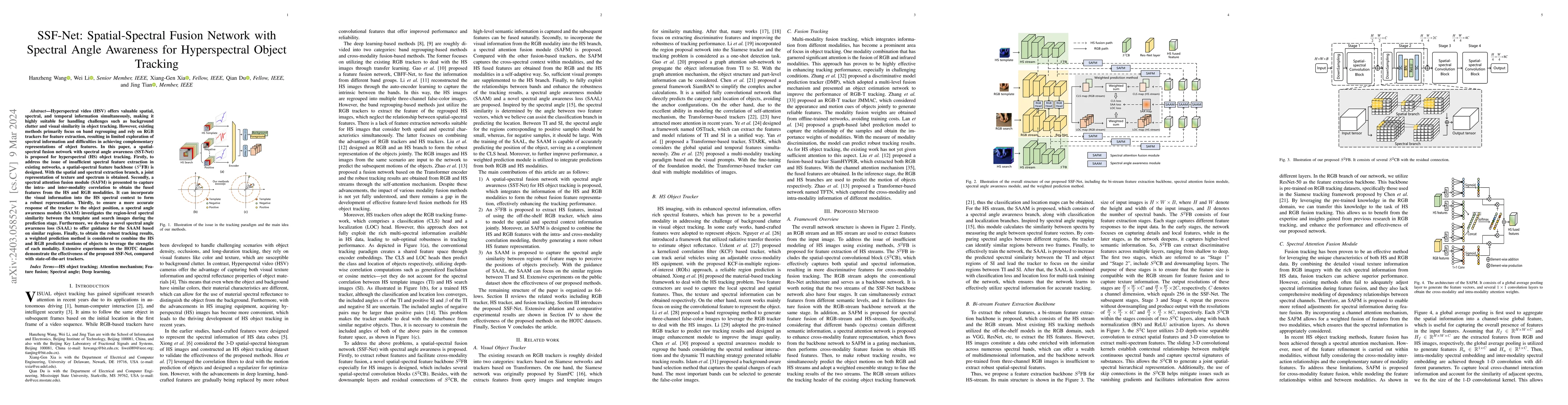 Thumbnail for SSF-Net: Spatial-Spectral Fusion Network with Spectral Angle Awareness
  for Hyperspectral Object Tracking