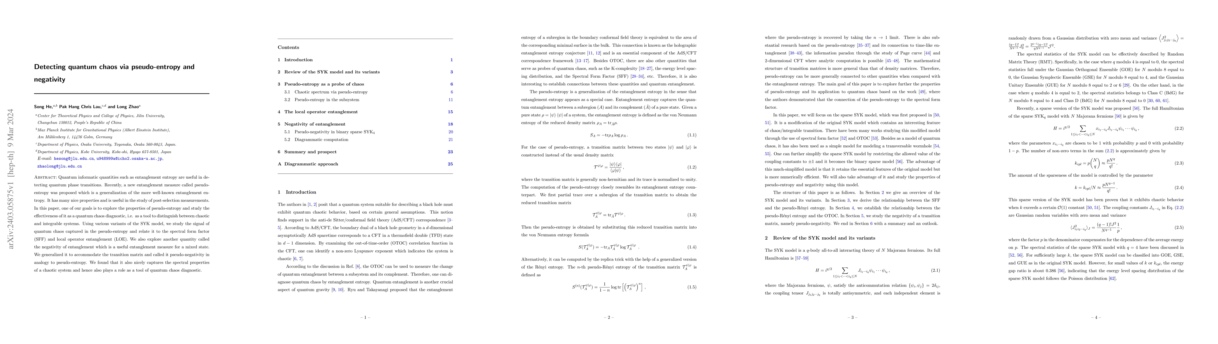 Thumbnail for Detecting quantum chaos via pseudo-entropy and negativity
