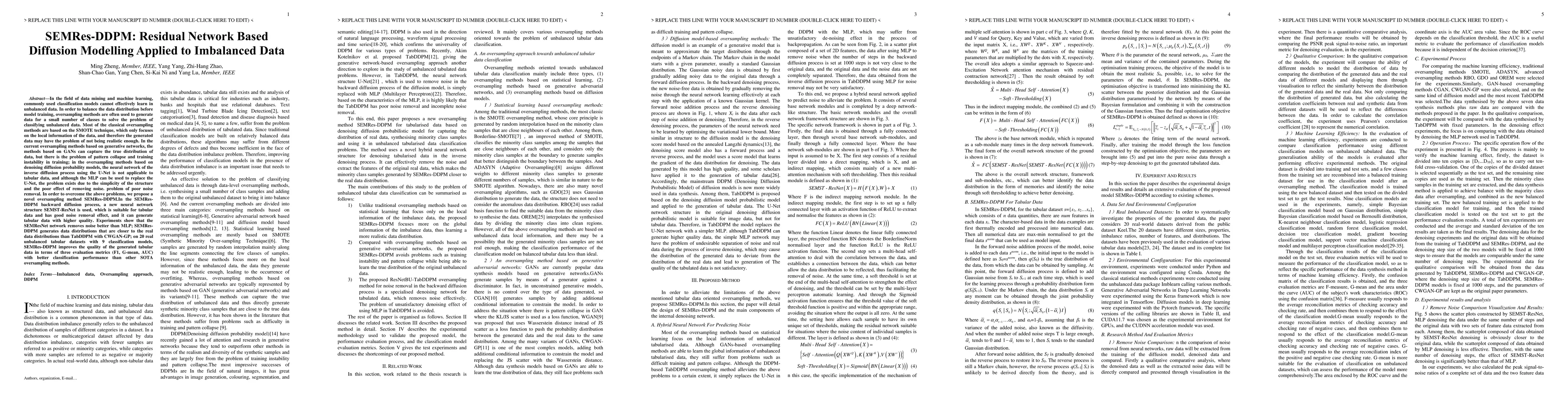 Thumbnail for SEMRes-DDPM: Residual Network Based Diffusion Modelling Applied to
  Imbalanced Data