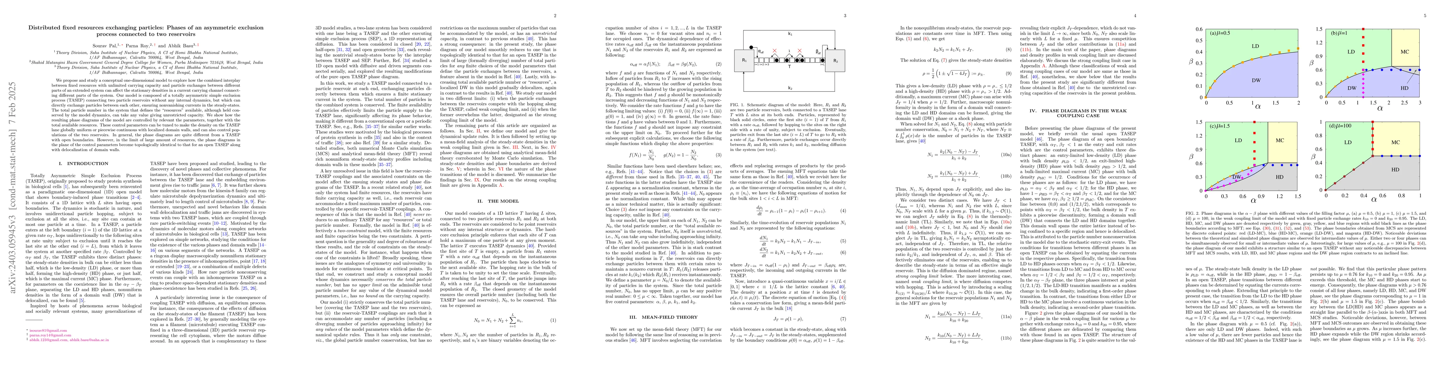 Thumbnail for Distributed fixed resources exchanging particles: Phases of an
  asymmetric exclusion process connected to two reservoirs