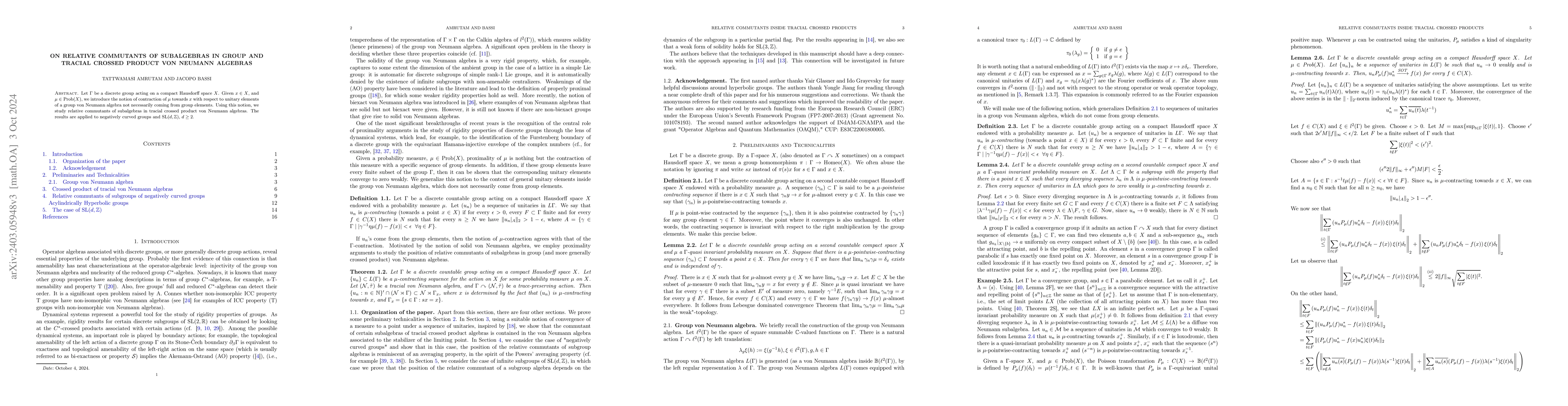 Thumbnail for On relative commutants of subalgebras in group and tracial crossed
  product von Neumann algebras