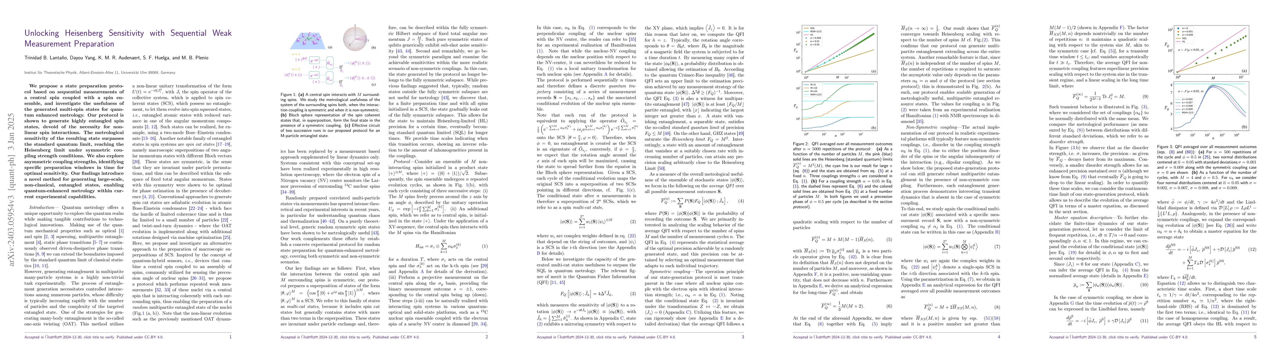Thumbnail for Unlocking Heisenberg Sensitivity with Sequential Weak Measurement
  Preparation